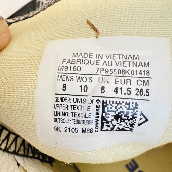 Converse Shoes Men 8 Black Canvas Chuck Taylor All Star High Top Lace Up Sneaker - Picture 9 of 10